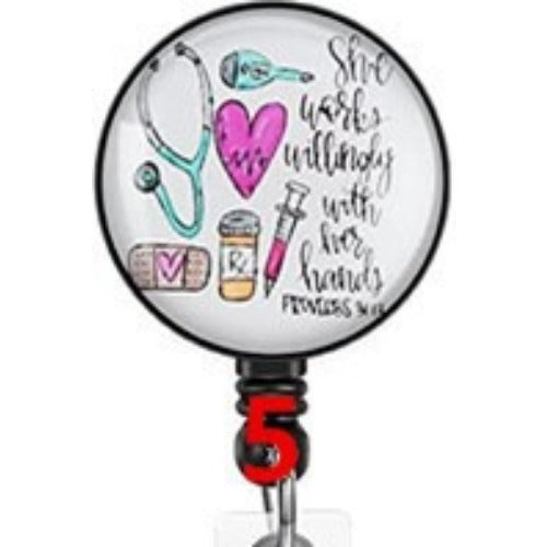 Wholesale Easy Pull Button Nurse Retractable Badge Scroll ABS Keychain